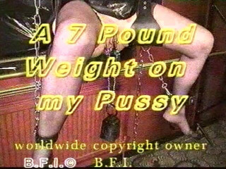 Hardcore slave sex: A 7 pound weight on my pussy while being tied up...