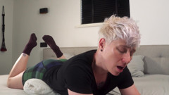 Desperate Pillow Humping and Flexing - Jaq Quicksilver Grinds and Cums While Showing off All Their Muscles