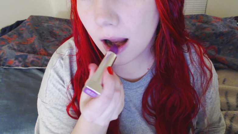 Scarlet Vixen: Rtěnka N ústa fetiš fialové rty