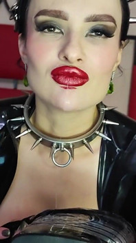 Latex Whore Eats Your Cum From Her Boots