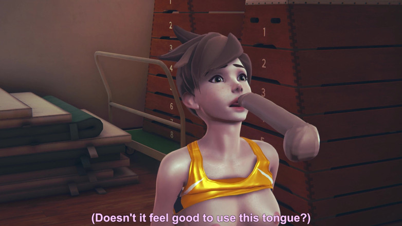 Waifu club 3D: Tracer slickar kuk och får ansiktsbehandling