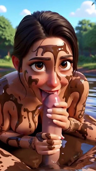 Lesbiană Futa Sex în noroi - Ai Generated 3D