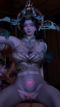 3D Super Hot Cosplay Babe Sitting on the Big Cock