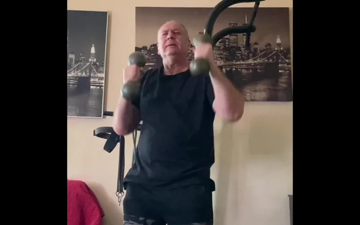 Alex Igogo: Old Man Masturbating and Smoking After Workout