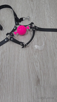 Sissy Kanisa Try on New Toy Nose Hook with Ball Gag