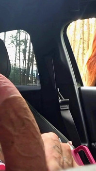 Flash-schwanz Zu Einem Mädchen Im Auto!