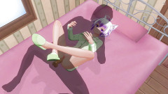 H3DC: Girlfriend in green pajamas gets a creampie before bed