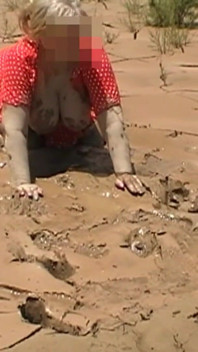 Julie Gets Messy in Mud - Huge Natural 38F Tits Swing in Wet Dirt Outside
