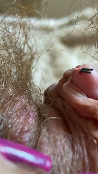 Big clit giantess with model train people extreme close up
