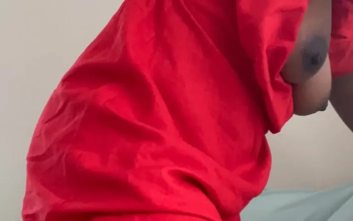 Super sexy ebony cuties: Striptease in Red Dress Hands Free Dripping Orgasms Pillow Humping