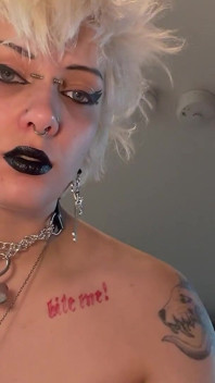 Goth Girl Glitterqueen1999 Ignores You Whilst She Applies Her Makeup, Black Lipstick, Lipstick Fetish Ignore Fetish, Humiliation