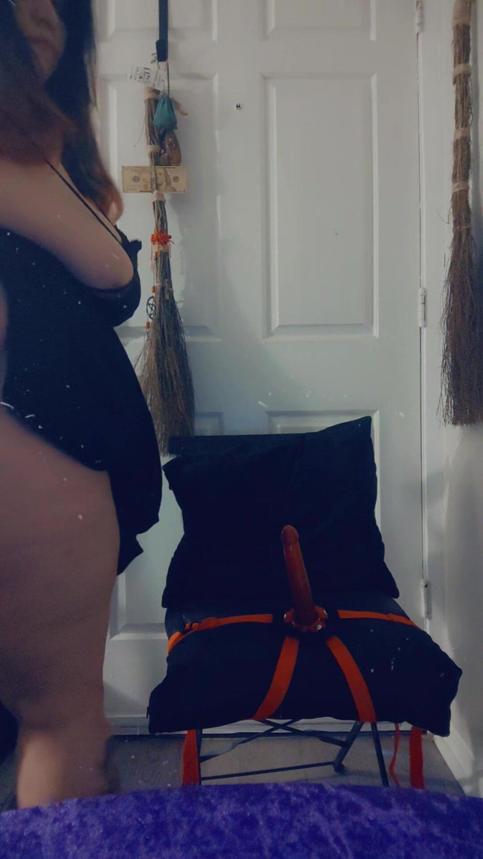 Domina Succubus: Fucking a Strap-on Dildo on a Chair