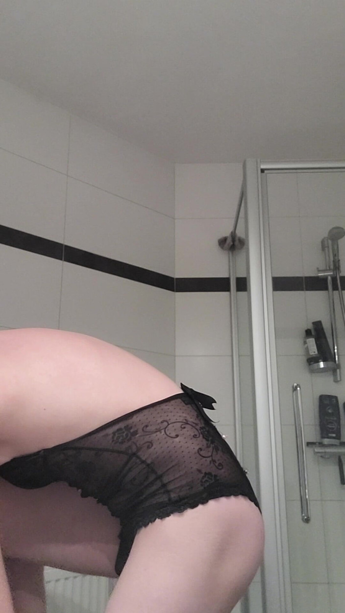 Newboy Straight: Straight Boy in Black Sexy Lingerie