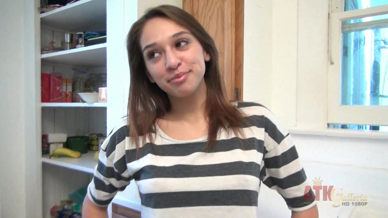 ATK Fans (Solo): 18yo Latina Sara Luv gets off in the kitchen