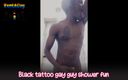 Rent A Gay Productions: Schwarze tätowierung, schwuler typ, duschspaß