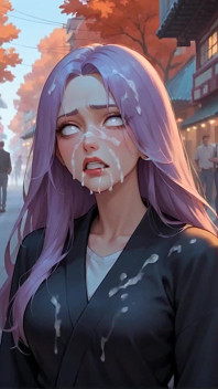 Purple Hair Sensation: Tokyo Alley Cum Drip
