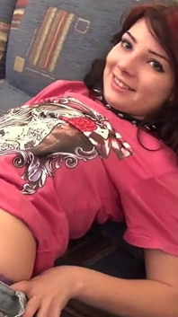 Emo Emily Uses a Large Dildo on Her Teen Pussy
