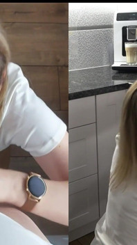 Cà phê với con bò đực xuất tinh cho người chồng cuckold của tôi camera kép