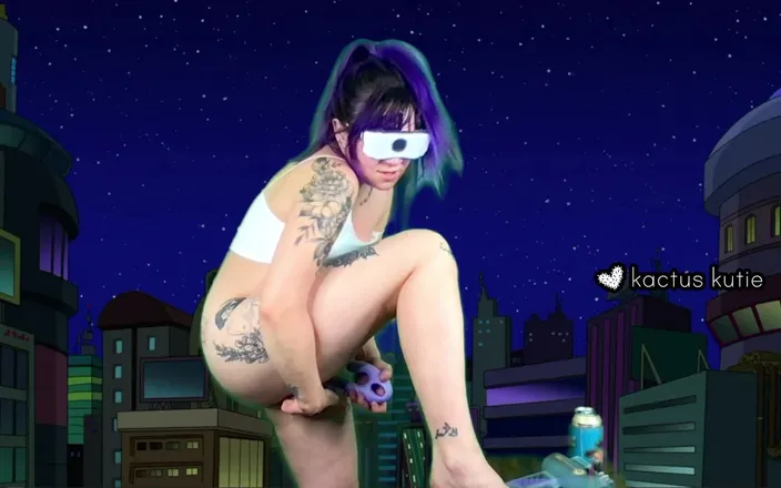 Kactus kutie: Leela Pisses and Cums Live