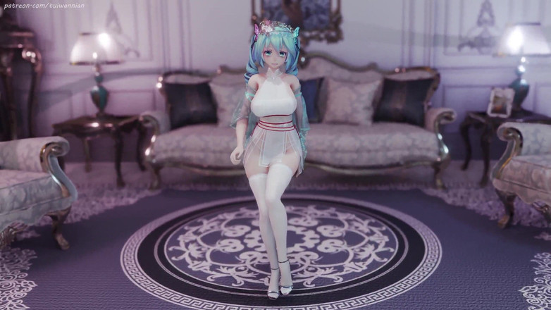 MikuMotion: Hatsune (g)i-dle - Queencard Queen Erotische Uniform Striptease Kolossale Brüste zittern