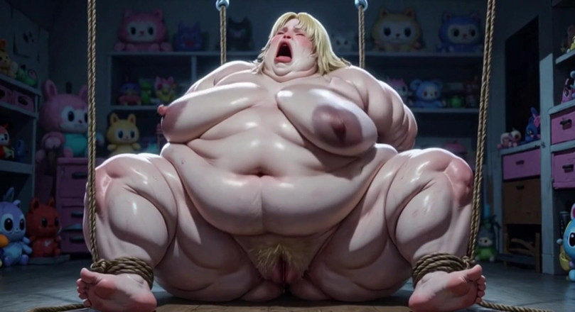 YOUR BEST FANTASY: Massive SSBBW in engen seil-bondage - stöhnen und kämpfen in hitze