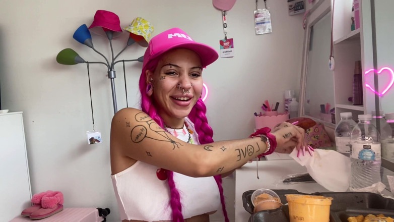 Nali Marie: Spicy Food Mukbang Overeating Facestuffing Petite Girl Eating Hot Food...