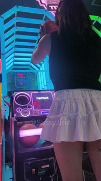 Asian Sissy No Panty Play Game in Mall's Arcade