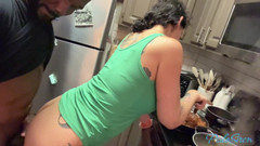 PsiloSiren: Spicy Tradwife Life - Interracial Couple Fuck in Kitchen While She...