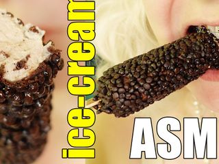 Arya Grander: Eiscreme essen in zahnspange, essen fetisch mund ASMR