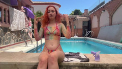 Sheryl X Sinclair: Sneezing with Chhinkni Powder in Bikini Nearby the Pool