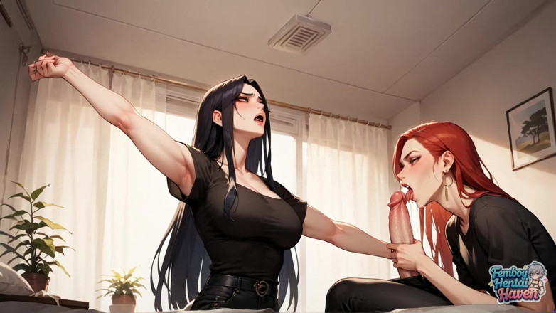 Femboy Hentai Haven: Un transvestit Femboy devine jos pe toate patru într-o cameră cu...