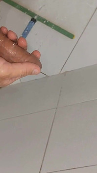 Cleaning the Dirty Cock of Cum Still Pumped.