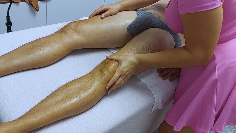 CoupleForFun2023: Cumshot Surprise During Massage! Blonde Masseuse with Big Boobs Made...