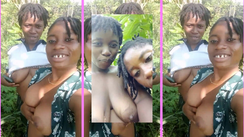 African Beauties: Černé teen lesbičky riskantní venkovní zábava