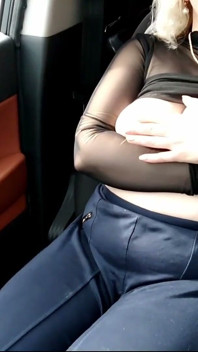 MILF Teasing Drivers of Oncoming Cars with Naked Pussy