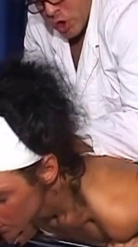 Horny Brunette Nurse Rides Doctor's Cock Wildly