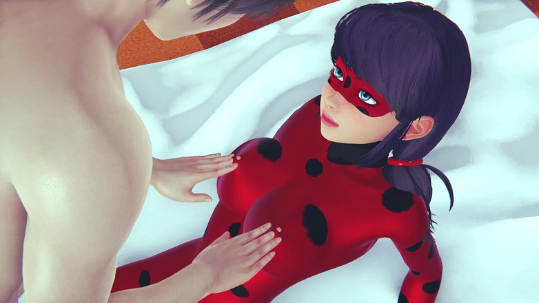 Joas22222: Ladybug Rule34 3D Hentai Animation - Busty Red Latex Heroine Engages in...
