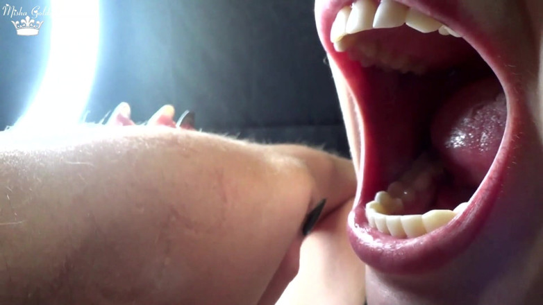 Goddess Misha Goldy: Hard Biting of Male Fingers and Arm Film 3 Mouth and...