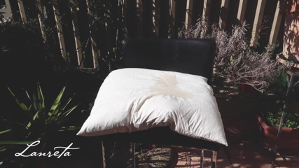 Lanreta: Humping a pillow and squirt on a balcony