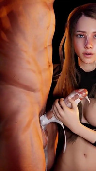 Mooie rondborstige blonde babe met zonnebril die een lul trekt