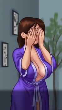 Milf casera lo atrapó masturbándose con sus bragas, milf lo atrapó oliendo sus bragas - summertime saga 07