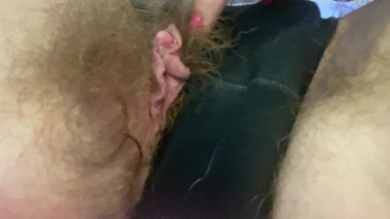 Cuteblonde666: Big clit rubbing closeup masturbation hairy pussy panties
