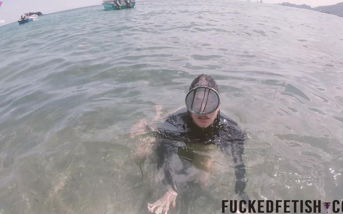 Fucked fetish: Marea Caraibelor primește zeița respirație mască de scufundări de sticlă