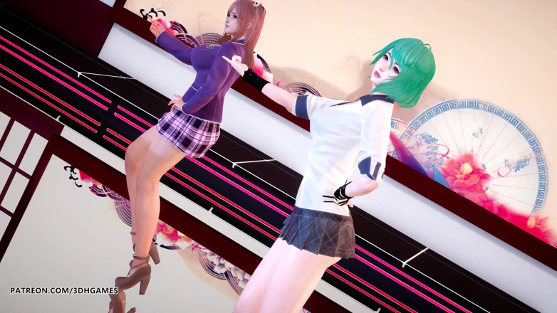 3D-Hentai Games: [MMD] Puta mascarada sexy striptease Honoka, Katsumi, Tamaki. Doa dança...