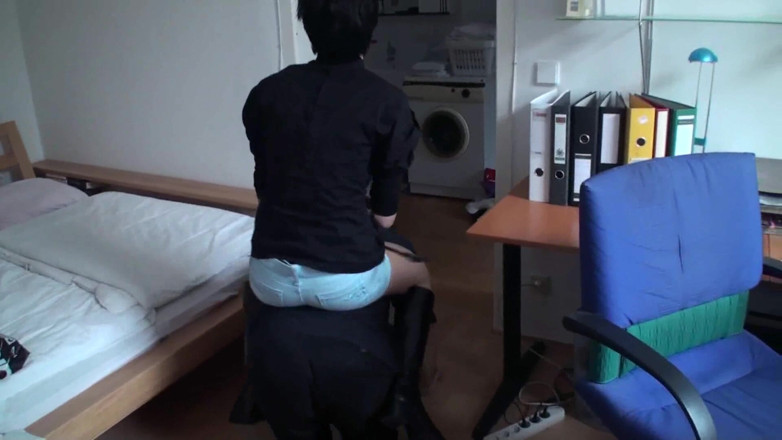 Femdom Austria: Riding her black pony
