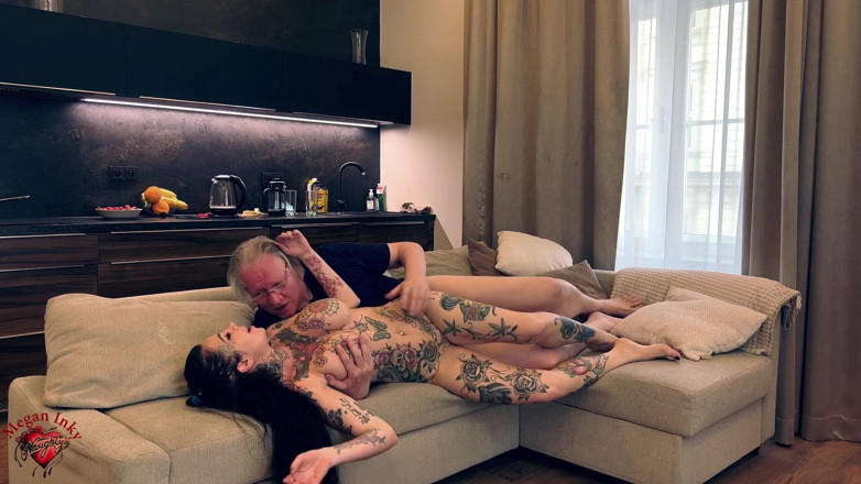 Megan Inky: Megan Inky fucks an old man in his home on...