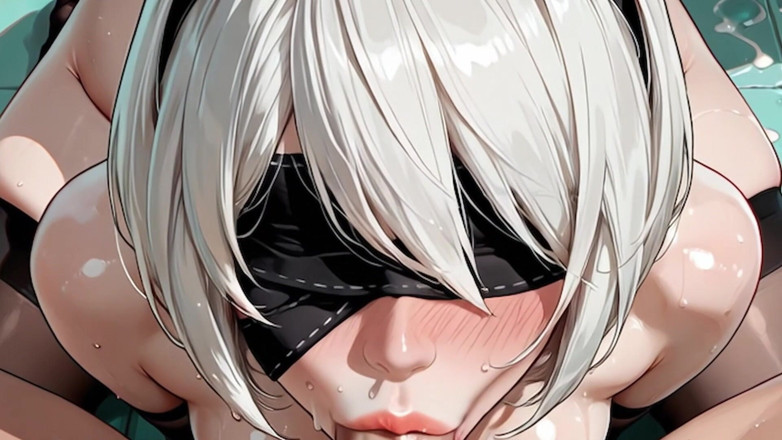 Kandy Kim AI: Nier 2B - Creampie oheň zapálí tělo divokou a zuřivou AI