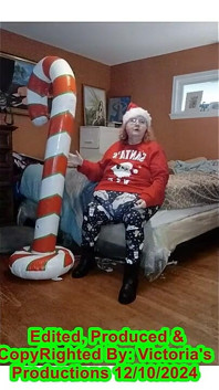 Nurse Vicki Blows up Huge Candy Cany for Santa!