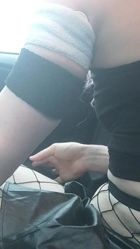 Having Fun Flashing with My Blindfolds and Cumshot