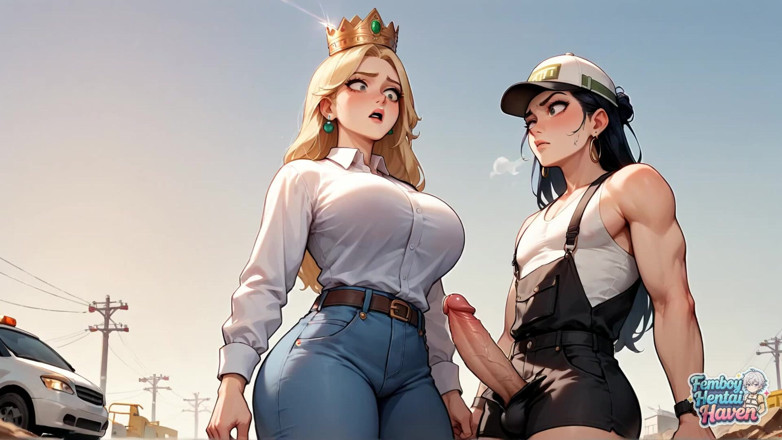 Femboy Hentai Haven: Трансвестит в тугих чернокожих штанах и зеленую футболку наклоняется назад в величайшем порно фембой XXX!